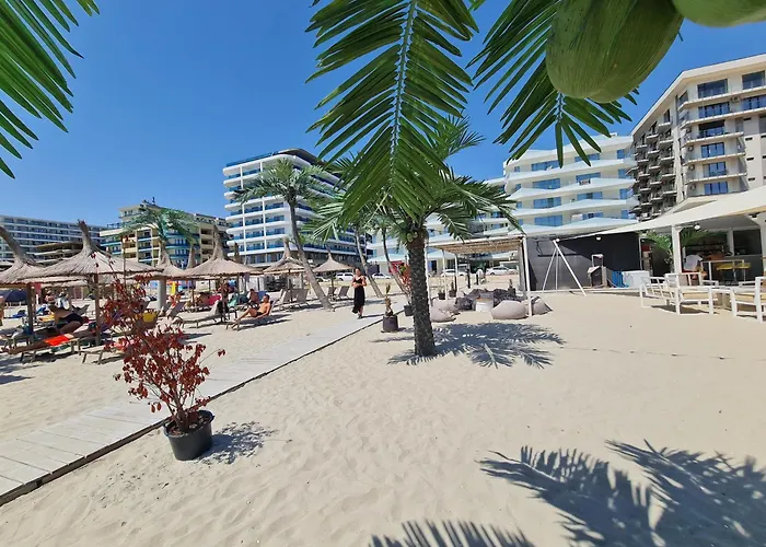 Apartmán Sole 8 By Wave - Luxury 60mp Cu Terasa Si La Mare, Acces Direct Pe Plaja Ohiohi Beach- Mamaia Nord - Restaurant, Parcare Gratuita Năvodari